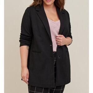NWT Torrid Black Long Line Ponte Career Blazer Jacket size 3x (22-24)